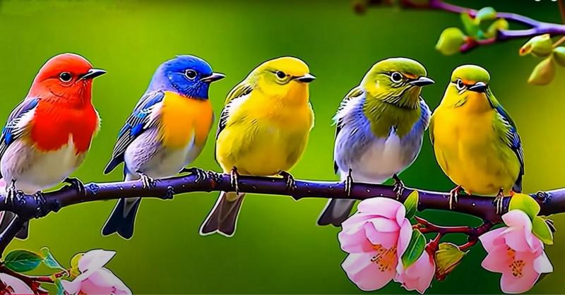 5 beaux oiseaux