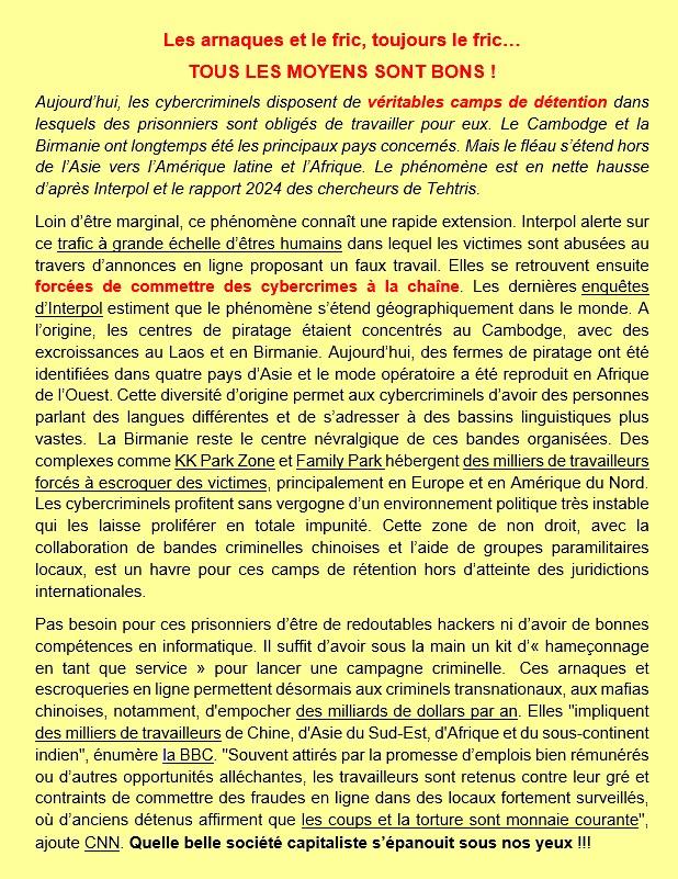 Arnaques et fric