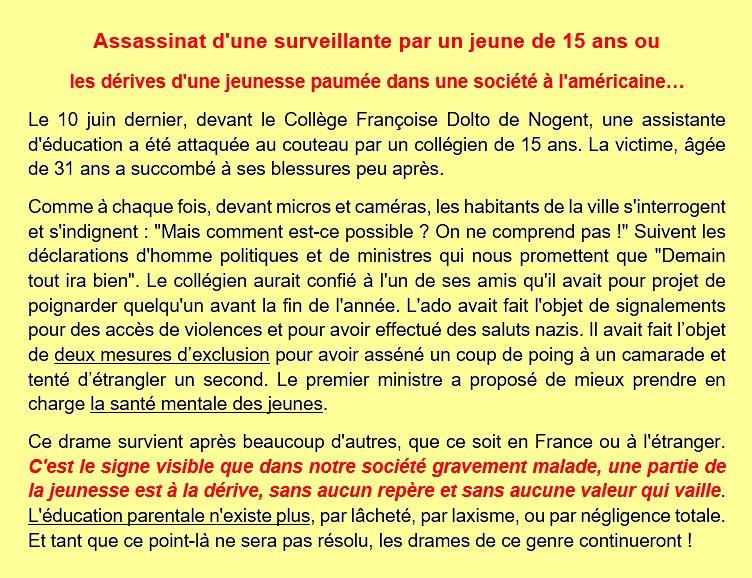 Assassinat dune surveillante