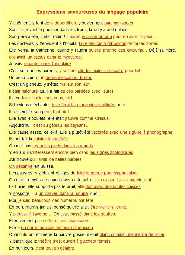 Expressions populaires