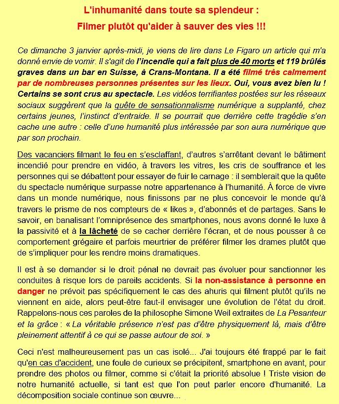 L inhumanite a crans montana