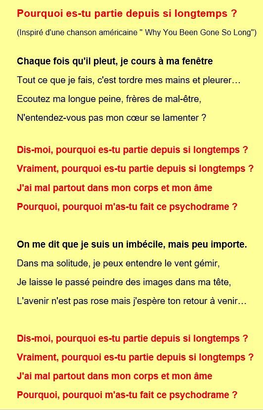 Pourqioi es tu partie