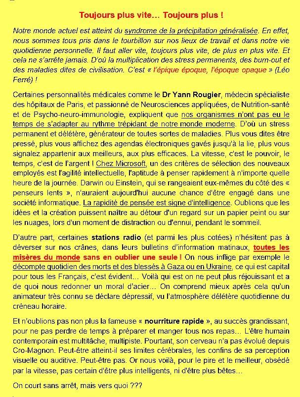 Toujours plus vite